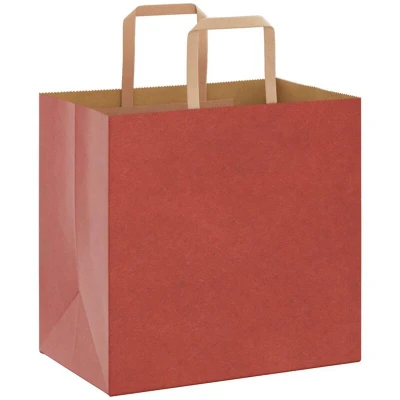 Image of vidaXL Paper Bags 50 pcs with Handles Red 26x17x25 cm