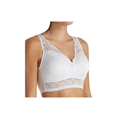 Image of Ahh By Rhonda Shear Women&#039;s Pin Up Lace Leisure Bra with Removable Pads, White, S