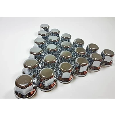 Image of 20pcs 33mm Wheel Nut Cover Caps Plastic Lux CHROME fit Lorry Trailer Bus Truck Car Vehicle LKW