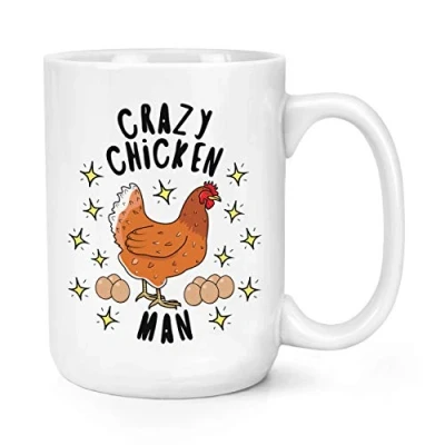 Image of Crazy Chicken Man Stars 15oz Large Mug Cup