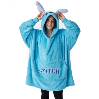 Image of Disney Lilo &amp; Stitch Oversized Blanket Hoodie, Womens Fleece Loungewear Hoodie