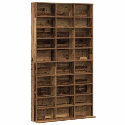 Image of vidaXL CD Cabinet Engineered Wood, 101 x 23 177.5 cm Brown Storage Shelving for Home Office Study Library