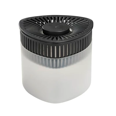 Image of WENKO Prism Dehumidifier Ideal for Rooms up to 40 m3 Prevents Mould and Odours Includes 2 x 500 g Stone (W H D): 15 13 cm, Transparent/Anthracite