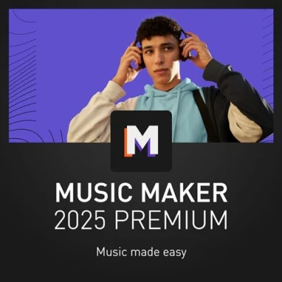 Image of MAGIX Music Maker 2025 Premium MADE EASY Audio Software Program for Windows 10/11 1 PC full licence 2 devices in a practical shipping box