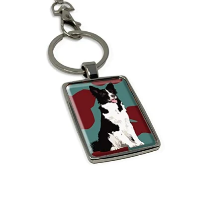 Image of Border Collie Keyring Keychain Gift by Leslie Gerry