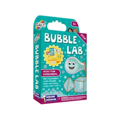 Image of Galt Bubble Lab Explore and Discover Science Kit For Kids, Childrens Craft Set Guide Book 7 Fun STEM Experiments from 3D Shapes to Water Tricks Boys Girls Ages 5 Years Plus