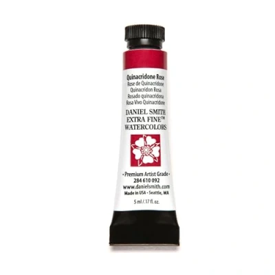 Image of DANIEL SMITH 284610092 Extra Fine Watercolors Tube, 5ml, Quinacridone Rose