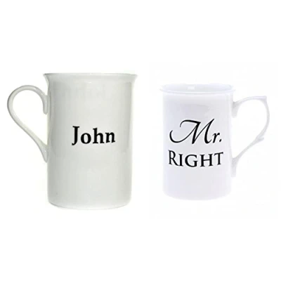 Image of Personalised Bone China MR Right Mug, Cup, Beaker Hand Decorated with Any Name.