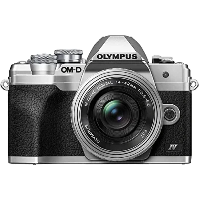 Image of Olympus OM D E M10 Mark IV Micro Four Thirds System Camera Kit, 20 MP sensor, electronic viewfinder, 4K video, powerful AF, Wi Fi, silver incl. M.Zuiko Digital ED 14‑42mm F3.5‑5.6 EZ Pancake