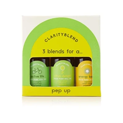 Image of Clarity Blend Aromatherapy Pulse Point Roll On Essential Oil Collection Set. 100% Pure and Natural Wellness Gifts for Women. 3 x 10ml (Pep Up)