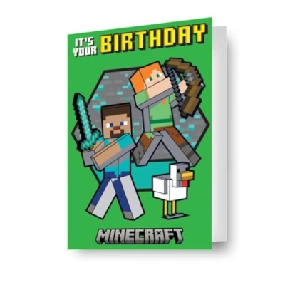 Image of Minecraft Birthday Card 3D Effect Lenticular A Fantastic For All Occasions