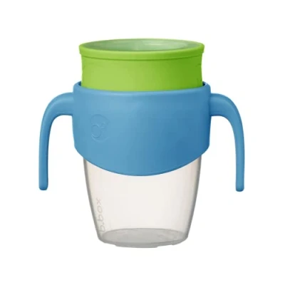 Image of b.box 360 Cup Toddler Sippy &amp; Trainer with Silicone Drinking Rim Spill Proof Locking Mechanism for On the Go Dishwasher Safe 250ml/8oz (Ocean Breeze)