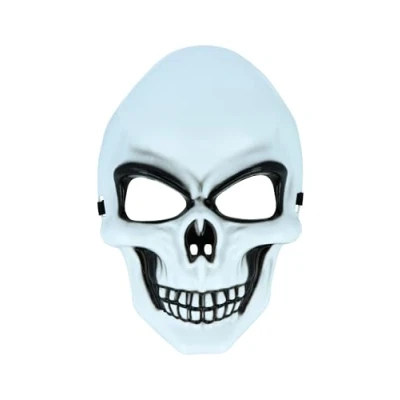 Image of HENBRANDT 1 x Adult White Skeleton Mask Scary Skull Face Creepy Cover Horror Cosplay Trick or Treat Halloween Fancy Dress Costume Accessories for Children and Adults