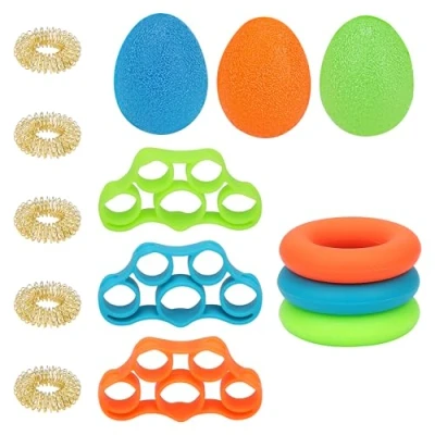 Image of Hand Trainer 14pcs blue, green, orange Silicone 3 resistance levels
