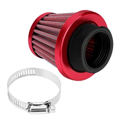 Image of 38mm Motorcycle Clamp On Air Intake Filter Kit, Universal Auto Cold Scooter Atv Dirt Pit Bike HIgh Flow(Red)
