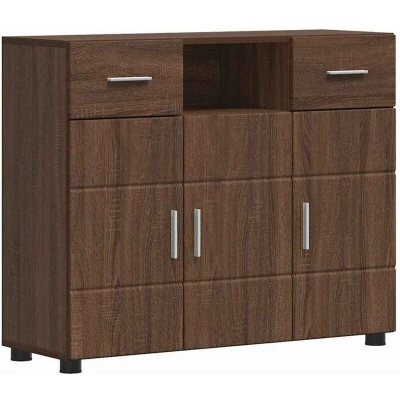 Image of vidaXL Sideboard Brown oak 88.5 x 30.5 73 cm Engineered wood