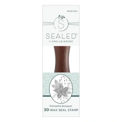 Image of Spellbinders Poinsettia Bouquet 3D Wax Seal Stamp from The Sealed Christmas Collection