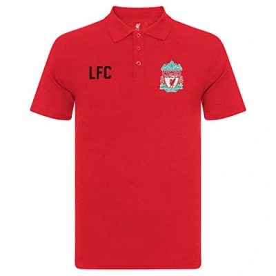 Image of Liverpool FC Official Football Gift Boys Crest Polo Shirt Red 6 7 Years SB