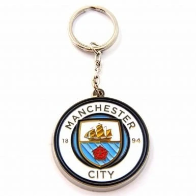 Image of Official Manchester City Crest Keyring, Man Football Keyring
