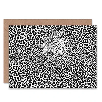 Image of Wee Blue Coo LEOPARD PRINT PATTERN ILLUSION BLANK GREETINGS BIRTHDAY CARD ART