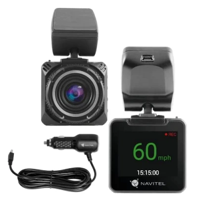 Image of NAVITEL R5 Front Dash Cam Full HD Car Dashboard Video Camera Built in Screen GPS &amp; Speedometer Easy Fit Mounted Ultra wide Viewing Angle, Night Vision Parking Mode