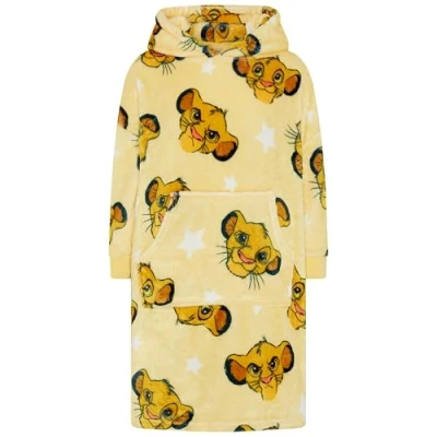 Image of Disney Unisex Lion King Oversized Wearable Blanket Hoodie 2 3 Years 98cm Yellow