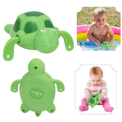 Image of 11.5cm Plastic Sea Animal Baby Bath Toy Wind up Swimming Tortoise, Water for Toddlers 18+ Months, Imaginary Time Fun