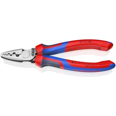 Image of Knipex Crimping Pliers for wire ferrules with multi component grips 180 mm 97 72