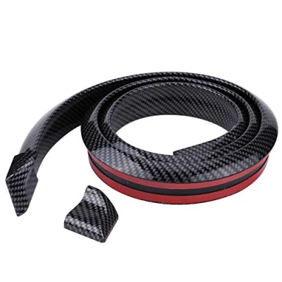 Image of boot Spoiler c220 + 1.5m/4.9ft Carbon Fiber Soft Rubber Car Rear Roof Trunk Wing Lip Sticker