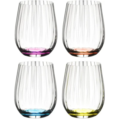 Image of Riedel Tumbler Glass Happy O 4 Pieces Ribbed