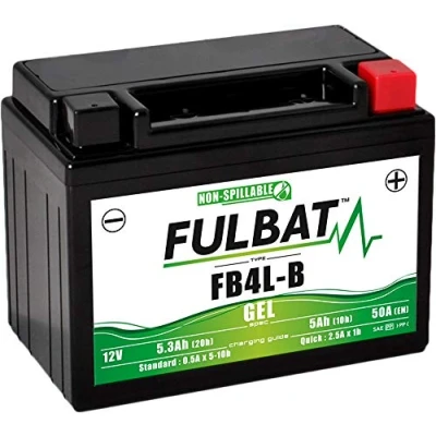 Image of Fulbat Motorcycle battery Gel YB4L B / FB4L 12V 5Ah