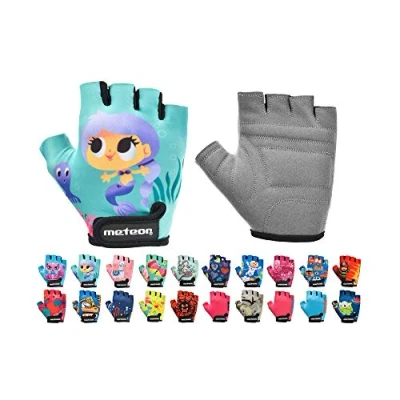 Image of Kid Cycling Gloves With Short Half Fingers Fastened Children Child Bike Safety Accessories Hand Protect
