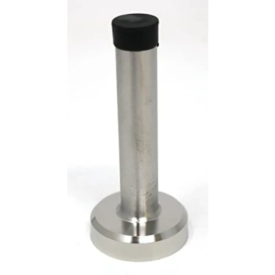 Image of fiXte Stainless Steel Door Stop Wall Floor Mounted Stopper Skirting Board Metal Buffer (95mm)