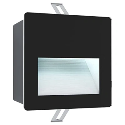 Image of Eglo Recessed Outdoor spot Light Aracena, LED Garden Spotlight Made of Glass, Plastic and Aluminium, Black Outside lamp, Neutral White, IP64, 5.5 inches
