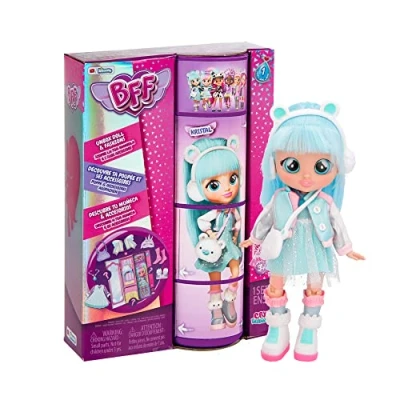 Image of BFF By Cry Babies Kristal Collectible Fashion Doll with Long Hair, fabric Clothes and 9 Accessories Gift Toy for Girls Boys +5 Years