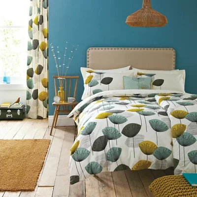 Image of Sanderson Options Dandelion Clocks Duvet Cover Set Super King Size Chaffinch