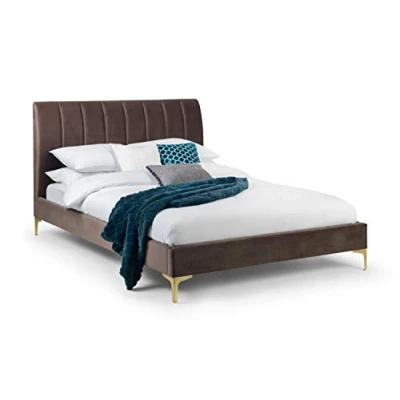 Image of JulianBowen Platform, Fabric, Charcoal Grey/Gold, King