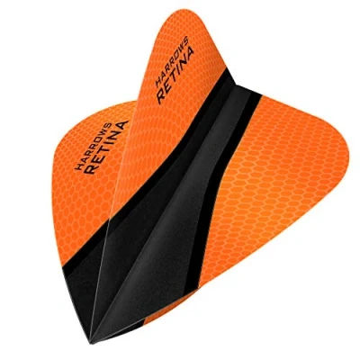 Image of Harrows Retina X Premium Extra Strong 100 Micron Dart Flights In Kite Shape, 1 Set of 3 Flights, Total, Orange