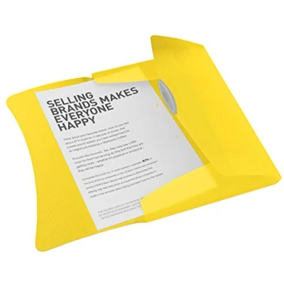 Image of Esselte 3 Flap Folder, Holds up to 150 A4 Sheets, Elastic Closure, Flexible Plastic, Yellow, Vivida Range, 624045
