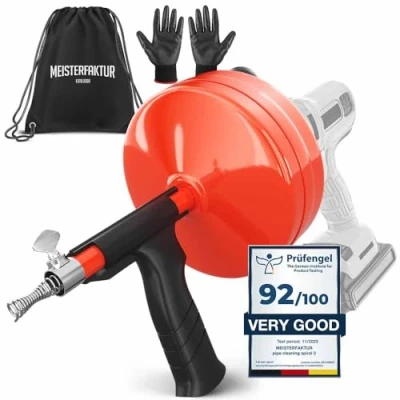 Image of MEISTERFAKTUR Drain Snake [50 FT] with Drill Attachment Ideal Plumbing for Sink and unblocking Solid unblocker Tool Real DYIs!
