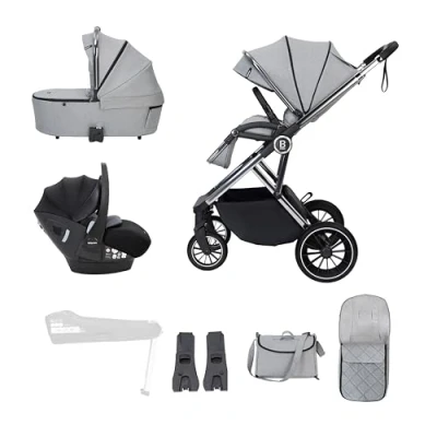Image of Babymore Chia Travel System Pecan Car Seat Pearl Grey