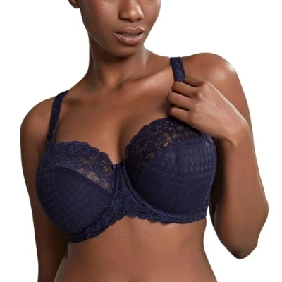 Image of Panache Women&#039;s Envy Stretch Lace Full Cup Bra, Navy, 28E