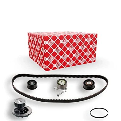 Image of 93185845, 93185845S1 water pump + Timing Belt Kit FEBI BILSTEIN 33827 with 162 rounded tooth profile Plastic VAUXHALL: Astra Mk4 CC