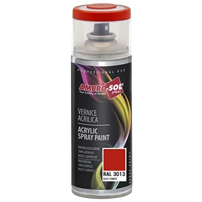 Image of Ambro Sol V4003013 Multipurpose Acrylic Enamel Spray Paint, Tomato Red, 400 ml