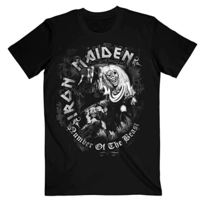 Image of Iron Maiden Men NOTB Grey Tone Short Sleeve T Shirt, Black, XX Large