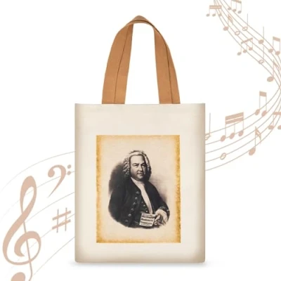 Image of KingPoint Musician Tote Bag Piano Keys Handbag Composer Shoulder Shopping for Music Lovers Gift