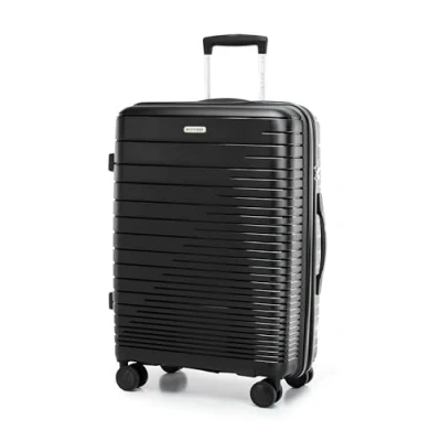 Image of WITTCHEN FUERTA Line Set of suitcases Hard Luggage Expandable Suitcase Made Polypropylene with Glistening Straps 4 Double Wheels Retractable Handle TSA Lock Size (S+M+L) Black