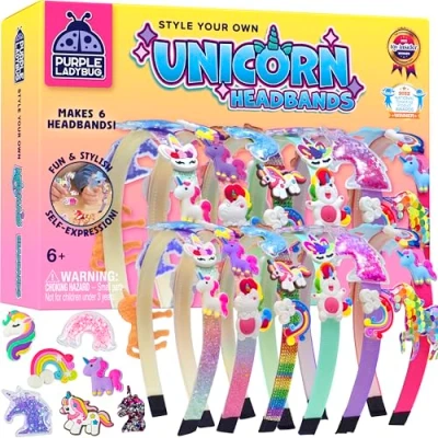 Image of PURPLE LADYBUG Make Your Own Unicorn Headband for Girls Gifts Age 5 6 7 8 9 10 11 Years Old Toys &amp; Craft Kit, Great Gift Year Girl Stocking Fillers
