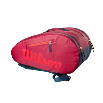 Image of Wilson Padel Bag For Children and Young People, Junior Bag, up to 3 Rackets, Red (Infrared)