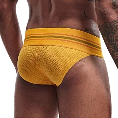 Image of JOCKMAIL Mens Briefs Underwear Athletic Brief Cotton Sport (XXL, Yellow)